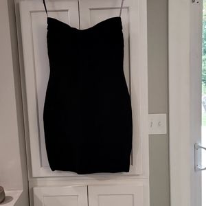 Black strapless dress